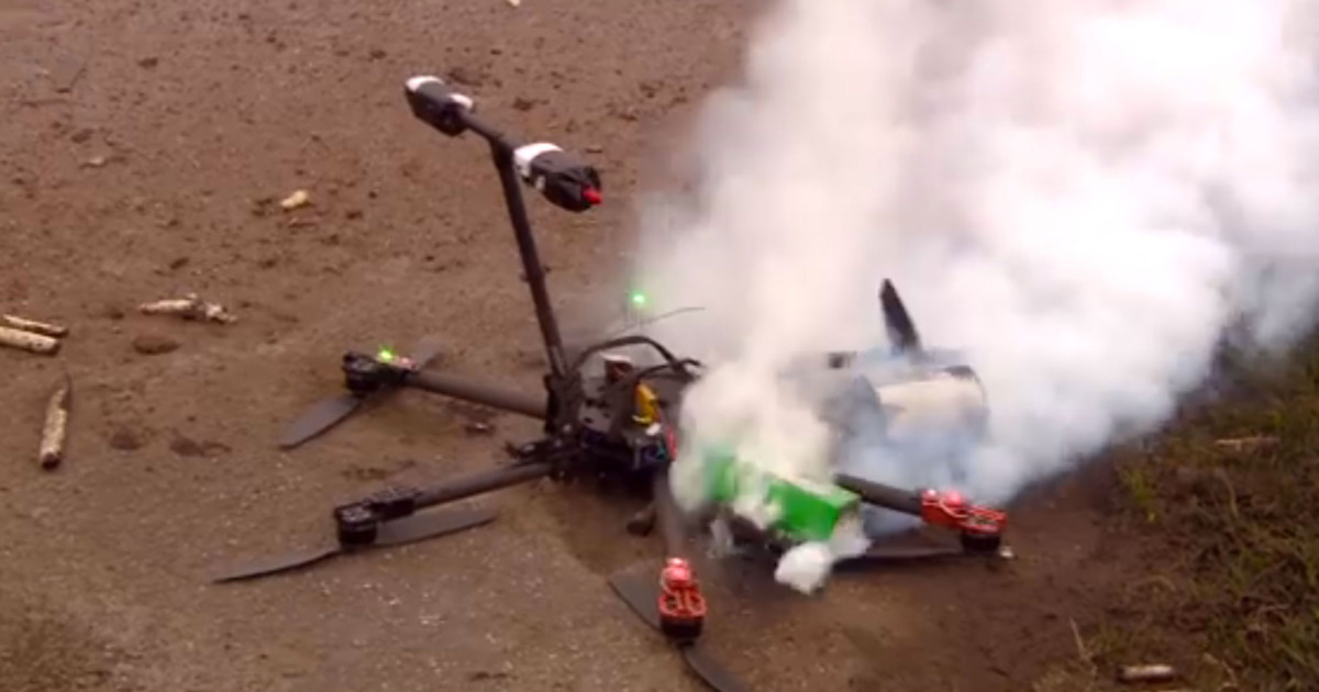 Drone crash in paris